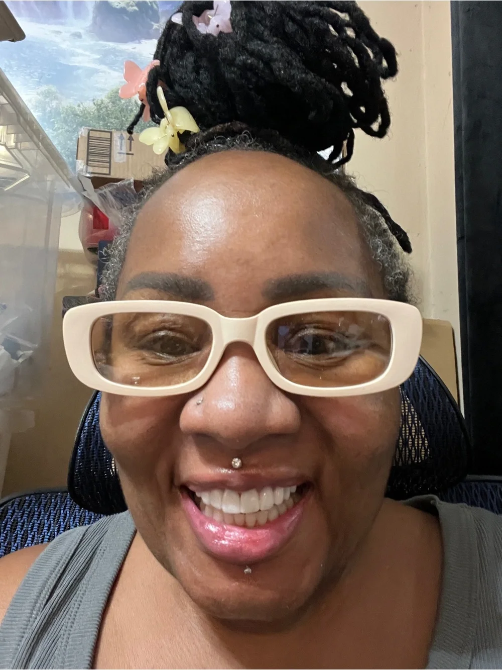 Chunky Ivory Cream Rectangle Eyeglasses Clear Lens Retro Fashion Glasses-Unisex